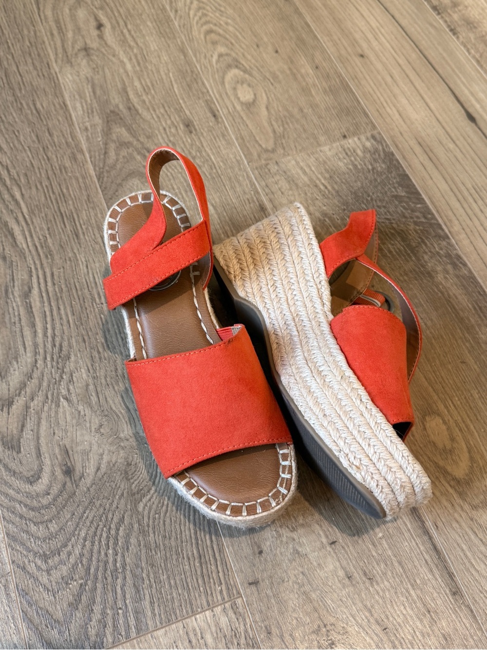 Target Orange Espadrille Wedge Sandals- size L
